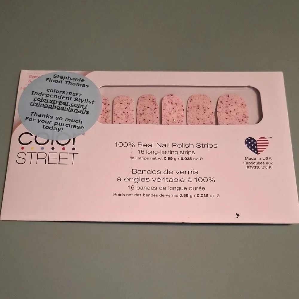 Color Street Pink Warrior Speckle Nail Polish Strips by Color Street